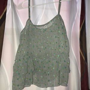 Grey floral tank top